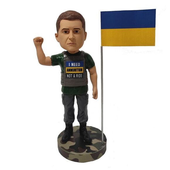 President Volodymyr Zelenskyy (I Need Ammunition) CLARKtoys Exclusive Bobblehead - Picture 1 of 4